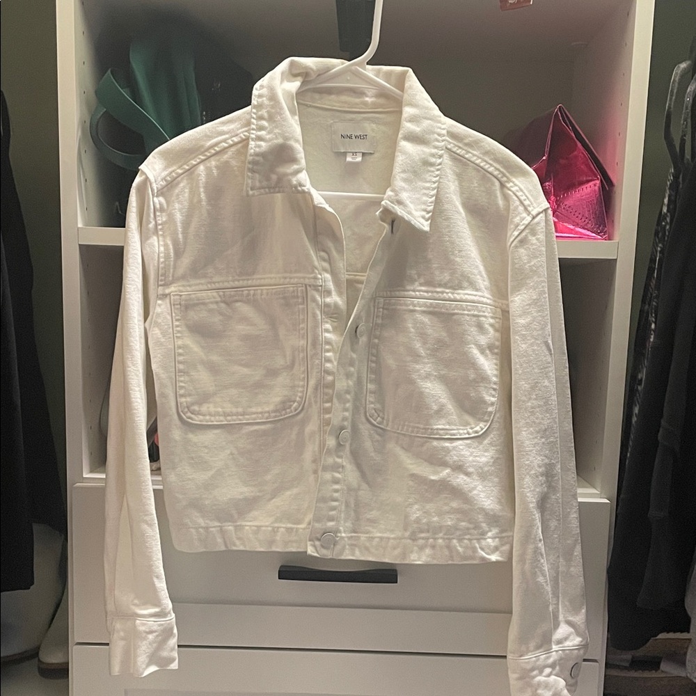 Nine West Classic White Jean Jacket